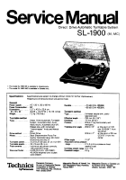 Technics - SL-1900 - Service manual 